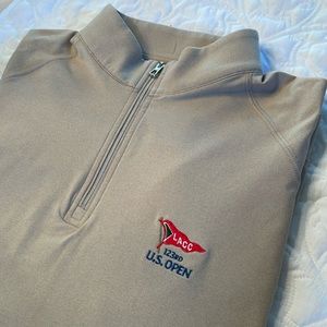 Holderness & Bourne Men’s US Open 2023 Quarter Zip Jacket. Tan XL